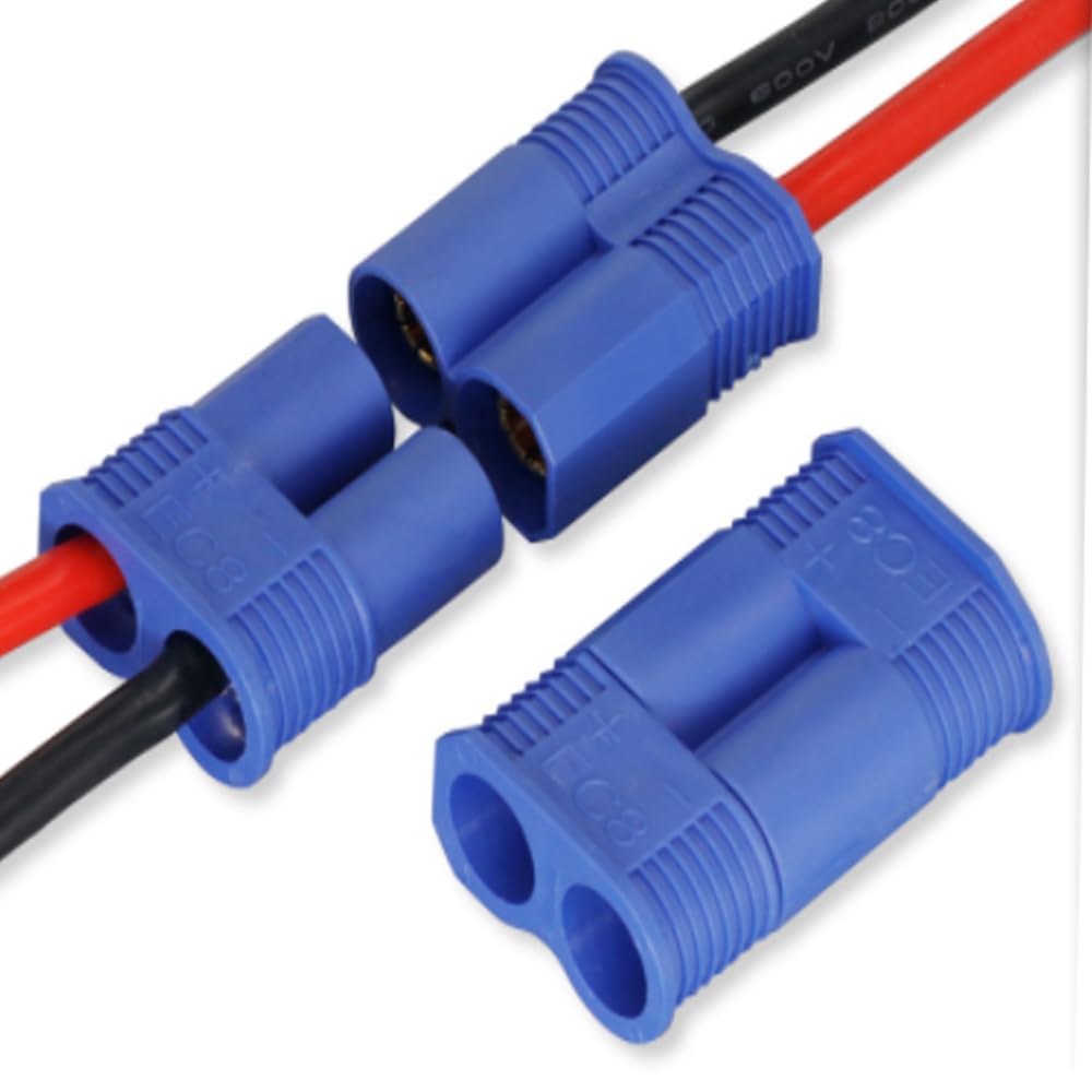 Yiqigou 2pairs EC5 EC6 EC8 Gold-Plated Model Airplane Accessories Male and Female Plug Connector with 8AWG Soft Silicone Electric Cable (EC8) - Image 2