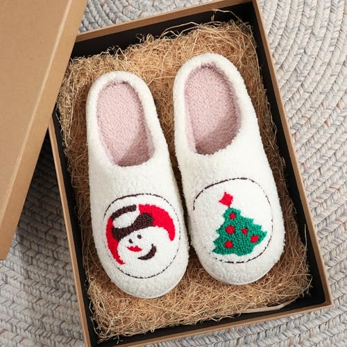 Image of LNERIP Slippers Winter Womens Mens Fluffy Plush Slippers Animals Cute Cartoon House Slippers Cuddly Warm Shoes Indoor Outdoor Girls Women