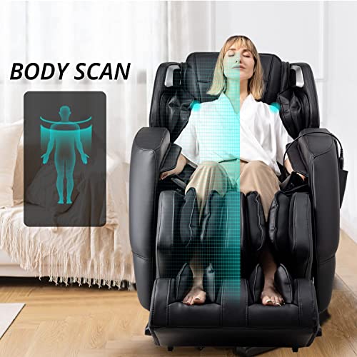 Mynta Upgraded 3D Massage Chair, Full Body Massage Chair Recliner With Zero Gravity, Body Scan, Thai Stretch, Heat, Airbags, Bluetooth Speaker, Fully Assembled, Mc2100 (Black) #TOP2