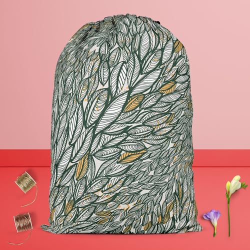 Image of ArtzFolio Flying Leaves D3 | Reusable Sack Bag | Bag for Gym, Storage, Vegetable & Travel