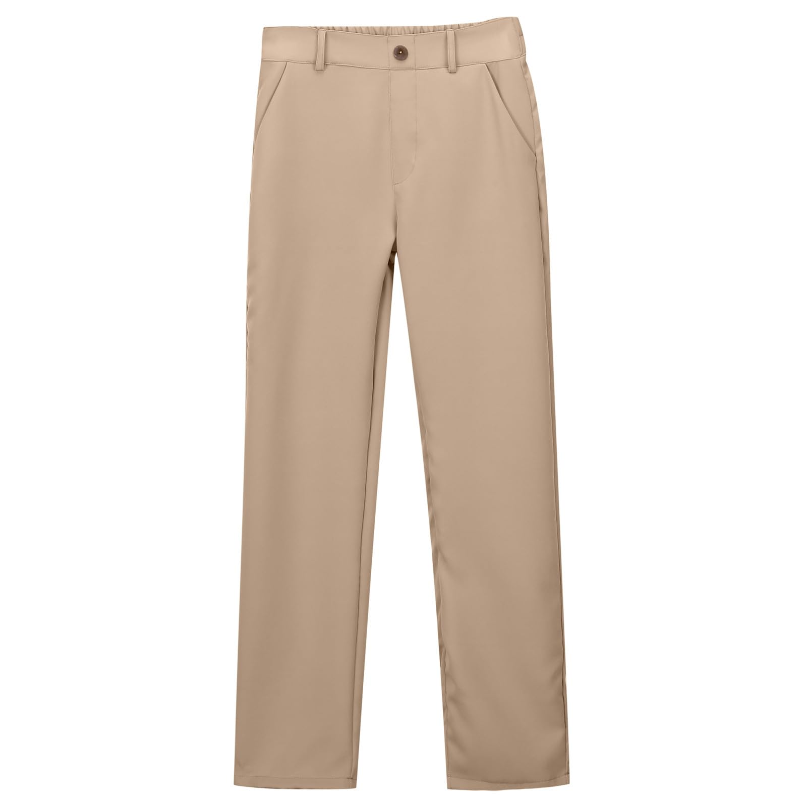 Générique Pantaloni uniformi da ragazzo, taglio dritto, in vita, elasticizzati, per scuola, abbigliamento chic e confortevole, look classico da bambina 5-14 anni