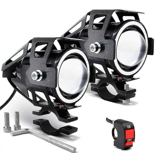 Feu antibrouillard moto U7 LED bleu avec interrupteur pour motards exigeants