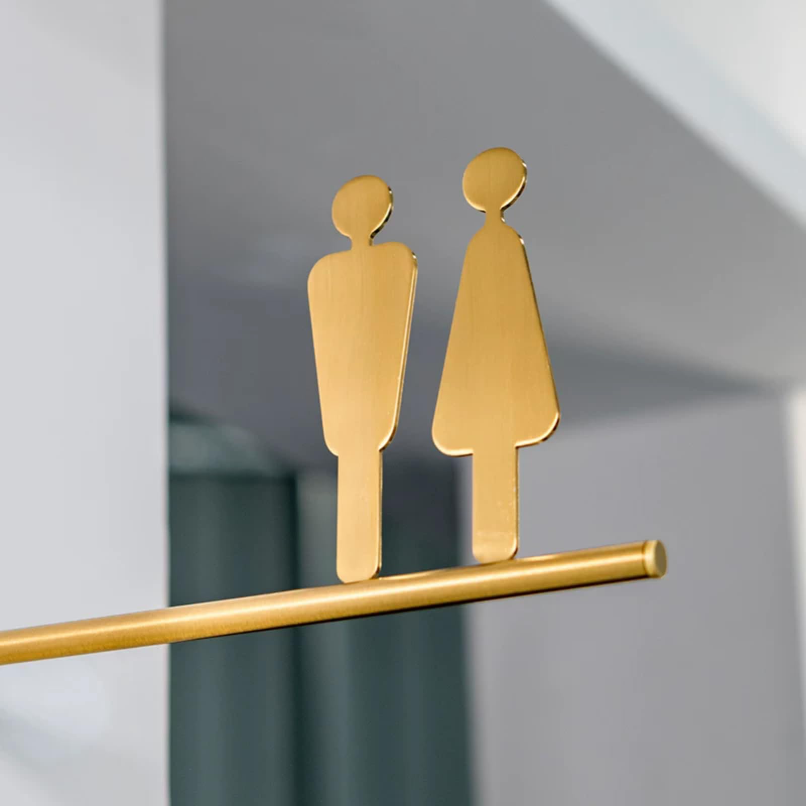 Letrero de baño montado en la pared, letrero de inodoro para hombres y mujeres, doble cara, decoración de puerta de baño, para negocios, oficinas y restaurantes