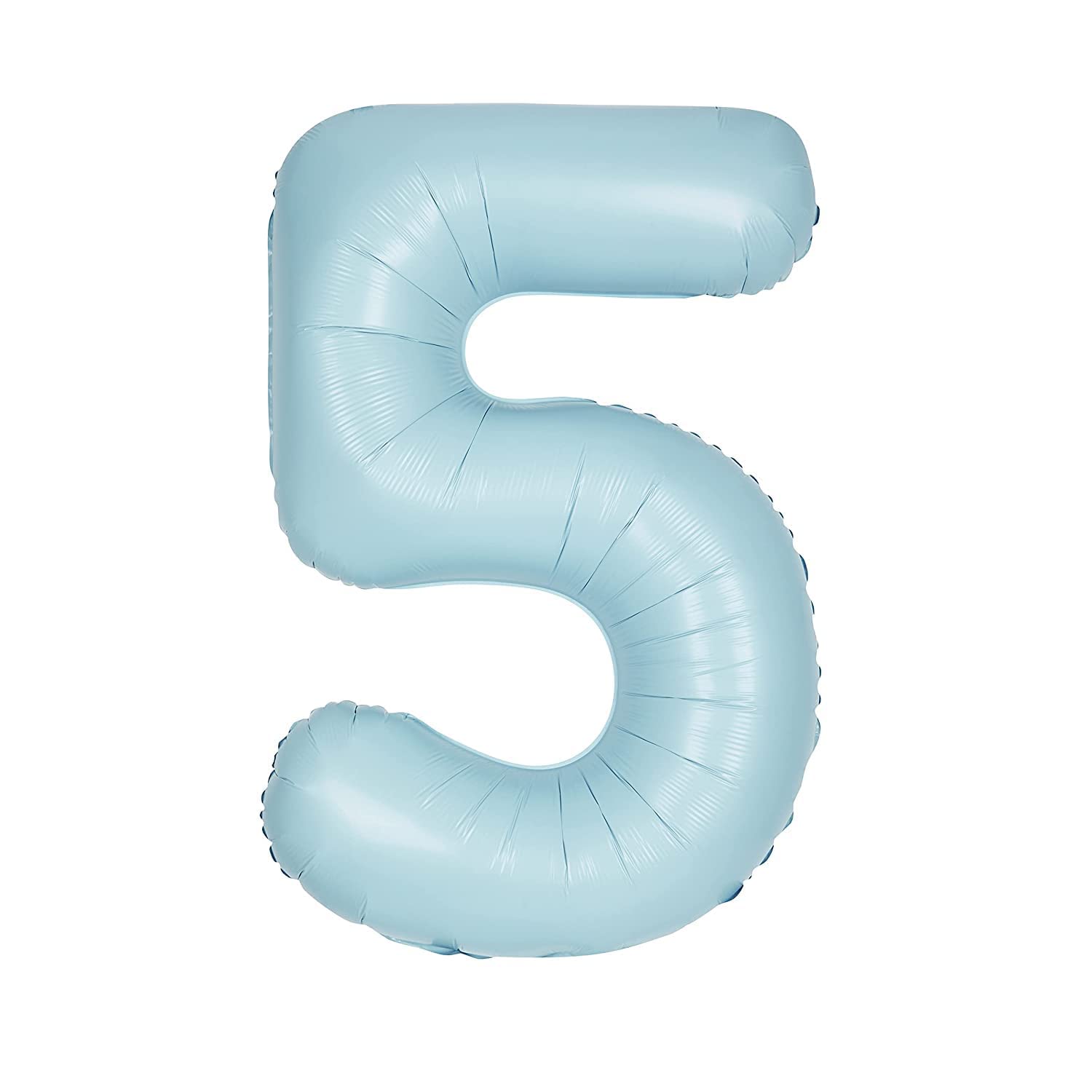 Giant Foil Number 5 Balloon - 86 cm - Matte Baby Blue