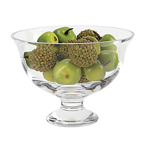 Badash Monica Glass Trifle Bowl - 8.5 Wide Food-Safe Crystal Serving Bowl for Dessert, Fruit, Salad - Elegant European Mouth-Blown Lead-Free Crysta