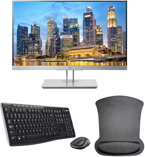 Image of HP EliteDisplay E223 21.5 Inch 1920 x 1080 (1FH45A8#ABA) Full HD IPS LED Backlit Monitor Bundle with HDMI, VGA, DisplayPort, Gel Mouse Pad, and MK270 Wireless Keyboard and Mouse Combo