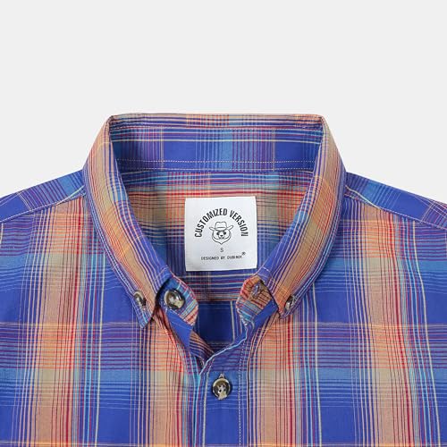 Image of Dubinik Mens Short Sleeve Button Down Shirts Soft Breathable Summer Vintage Regular Fit Lightweight Men's Casual Shirt