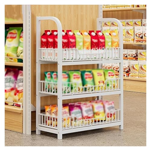 Présentoir à snacks de supermarché pour chips avec panier de stockage