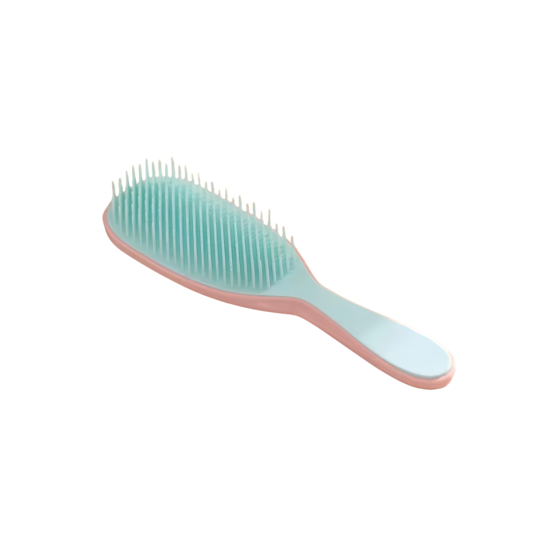 Escova de Cabelo Desembaraçante Oval Reduz Quebra e Frizz (verde - rosa)