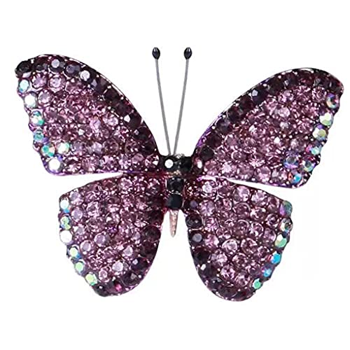 Image of SELOVO Butterfly Crystal Brooch Pin Jewelry Rhinestone Gold Tone