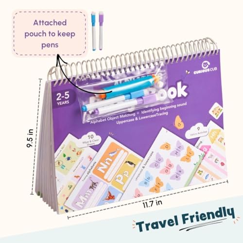 Image of Curious Cub Montessori Busy Book | Toddler Busy Binder for 2-5 Years |Alphabet Books For Kids 2 Yrs|ABCD Book, Baby Quiet Book | 2 Yrs Kid Activity ... |Busy Binder for Toddlers (Math Busy Book)