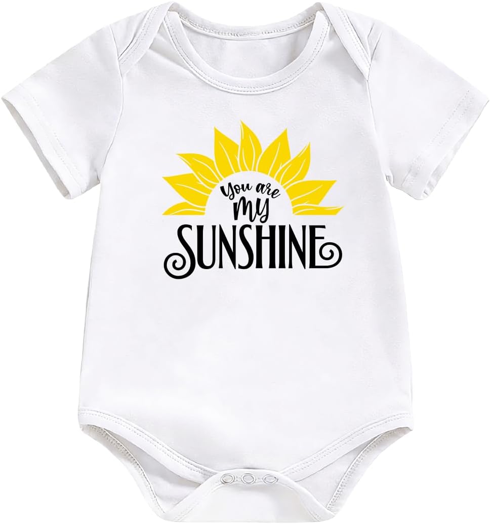 Infant Baby Boys Girls Funny Bodysuit Short Sleeve Letters Graphic Newborn Romper Announcement Coming Home Outfit