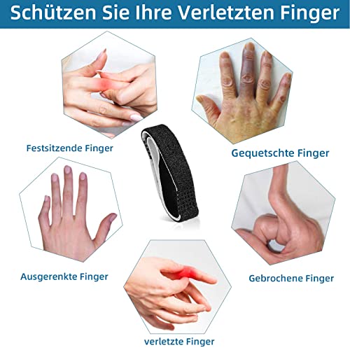 Eurtes 10 Stück Trigger Finger Schiene, Verstellbare Atmungsaktiv Fingerschutz, Fingerbandage für Kleiner Finger, Mittelfinger und Ringfinger, Hammerzehen Korrektoren Uberlappende Zehen Zehenkorrektor