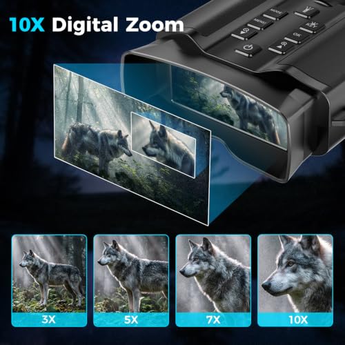 Image of 4K Night Vision Goggles for Adults, 3.99 inch HD Screen, 10000mAh Rechargeable Night Vision Binoculars with 64GB TF Card for Hunting Camping Surveillance