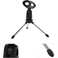 Vista 3 de Soporte para micrófono de escritorio, 5/8 pulgadas con rosca de escritorio, trípode a prueba de golpes, fácil de almacenar, ángulo ajustable