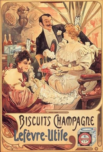 Image sur Toile Alphonse Mucha de 60x90cm pour une décoration nordique élégante