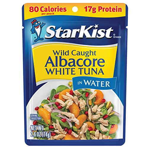 Image of StarKist Wild Caught Albacore White Tuna in Water, 2.6oz Pouch, 1-Pack | 17g Protein Per Serving, Gluten Free, Soy Free, Ready to Eat, No Draining, 80 Calories Per Serving, Great for Meals & Snacks
