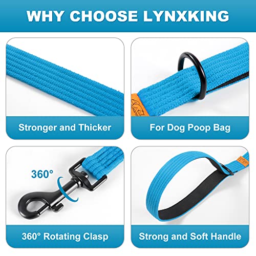 Lynxking 6Ft Dog Leash For Large Medium Small Dogs,Strong Durable Heavy Duty Nylon Leashes For Walking And Training, Heavy Duty 6 Foot Dog Leash With D Ring For Puppy (Blue, Small 5/8" X 6') #TOP2