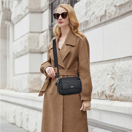 nuoku Small Crossbody Purse for Women, Double Zipper Crossbody Bags for Women Small Size with Phone Pocket2