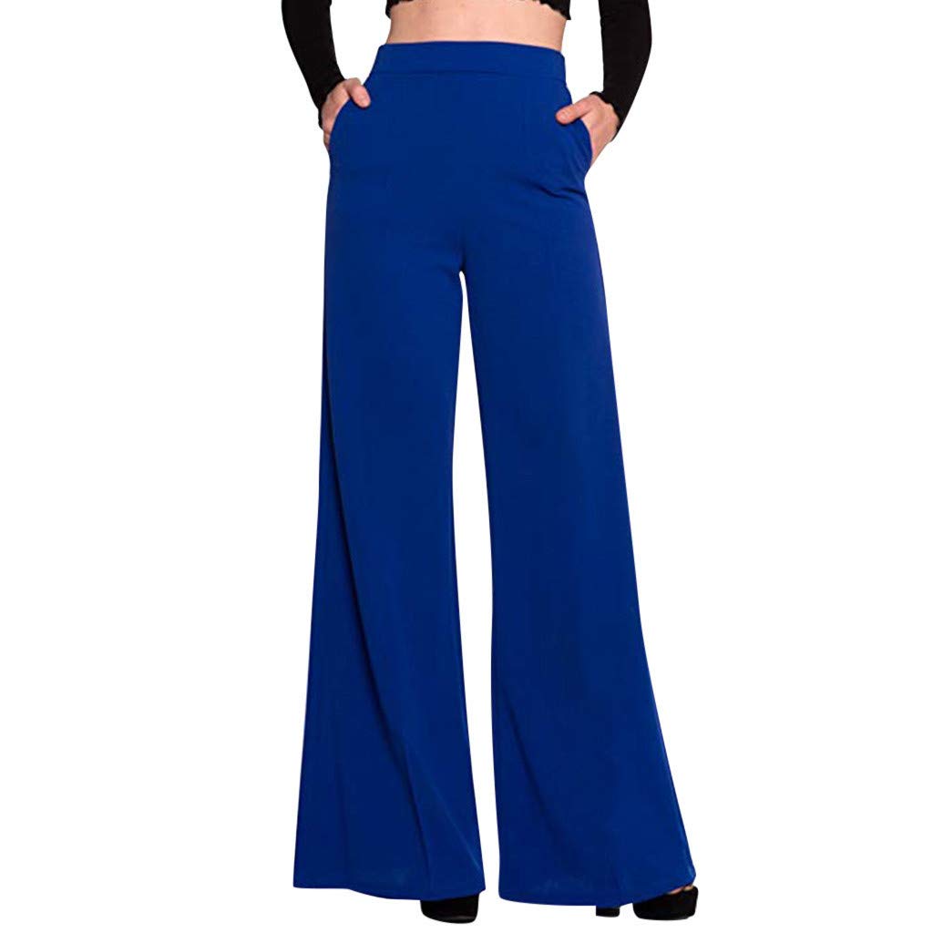 Womens Bootcut Dress Pants with Pockets Stretch High Wasit Business Casual Work Pull On Wide Leg Pants
