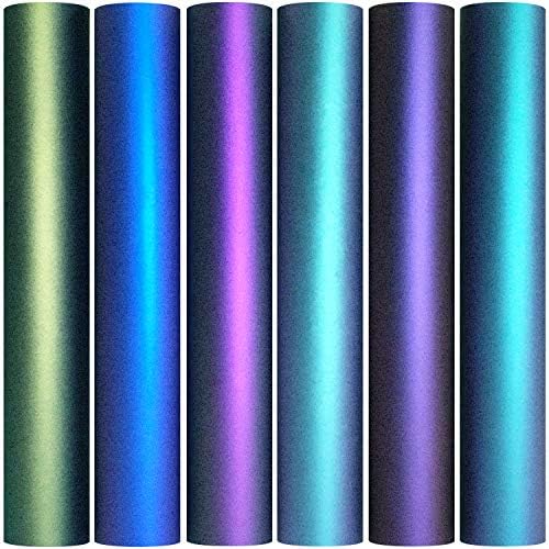 MiPremium Chameleon Heat Transfer Vinyl Iron On HTV Compatible with Cricut Air & Expression Silhouette Cameo & Other Cutters. Assorted Gradient Change Color Pack of 12" x 12" Inch (6 x Sheets)