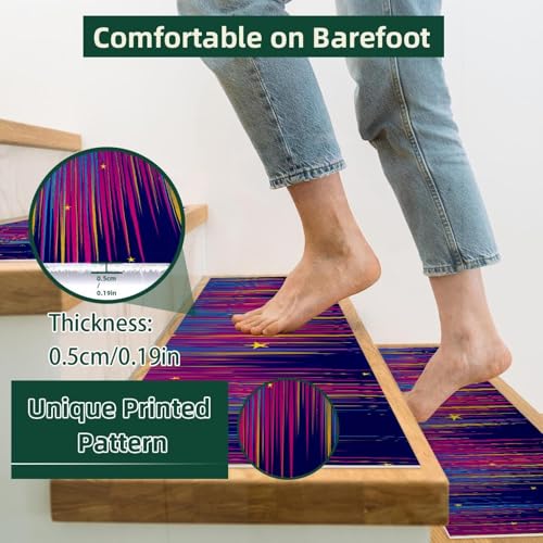 Tapis d'escalier antidérapants en polyester et TPE haute performance pour bois