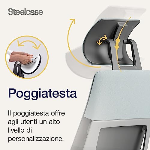 Sedia da ufficio ergonomica Gesture con braccioli regolabili a 360°, supporto lombare 3D Live Back, poggiatesta regolabile Storm Cloud - Sedia gaming - Immagine 7