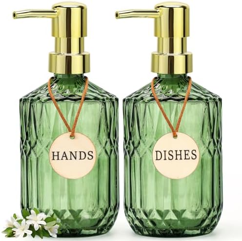 Green Glass Soap Dispenser (15.4 ...