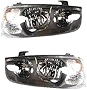 Evan-Fischer Headlight Compatible with 2001-2003 Hyundai Elantra Pair with Bulbs