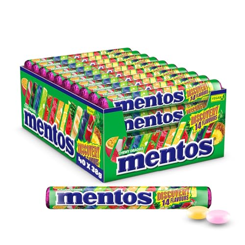 Mentos Dragees Discovery, Optimal-saure Frucht-Bonbons mit 14 Flavours, fruchtig-spritzige Kaubonbons… – Ansicht 1