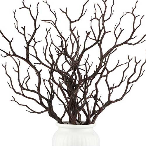 Geosar 13.8 Inch Small Manzanita Branches Plastic Faux Branches Artificial Antler Shaped Tree Branch...