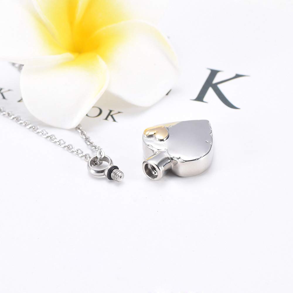 Cremation Ashes Urn Pendant Necklace Memorial Keepsake Jewelry Angel Wing Ashes Necklaces with Fill Kit
