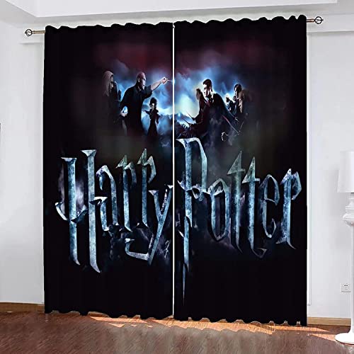 Enfunt-Home Harry_Potter Rideaux Occultants,Rideau Occultant Décor Microfibre pour Chambre d'enfants Salon, 100% Polyester Multicolore Rideau A Oeillets Décoration Chambre à Coucher