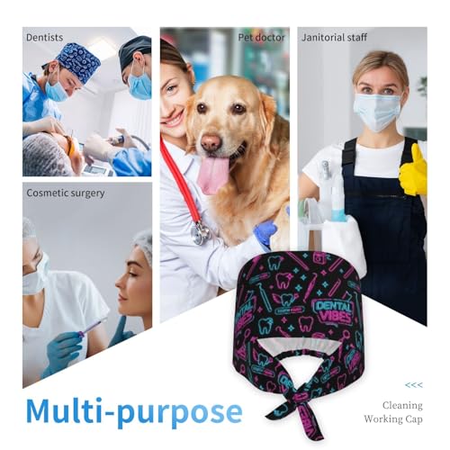 Image of Unisex Adjustable Surgical Sweatband - Elastic Bandage Cap - Scrub Caps for Nurse Working Cap