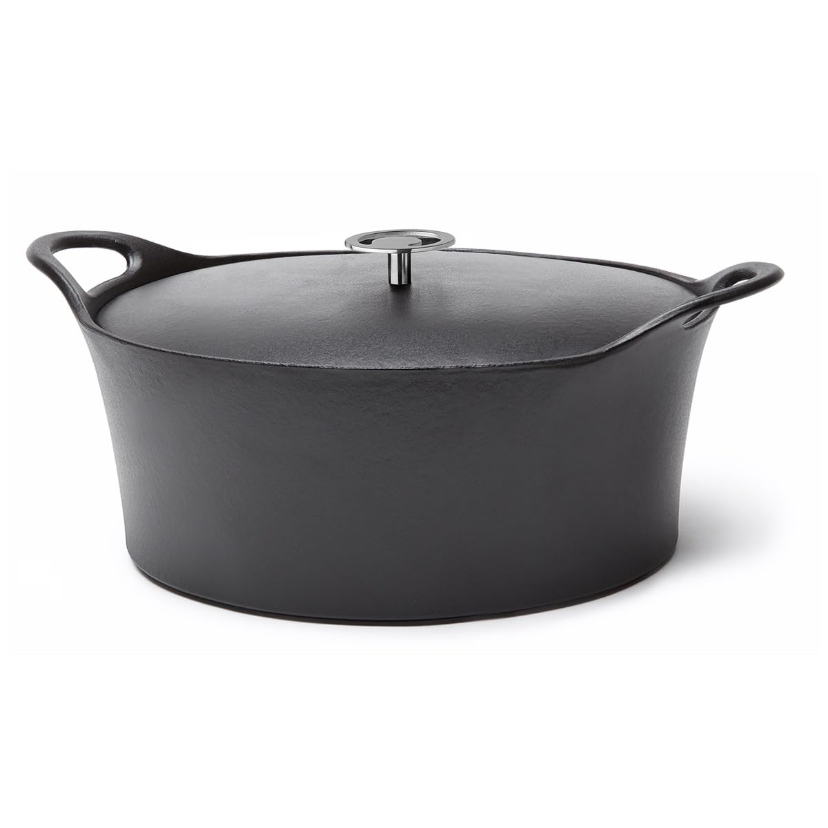 CUISINOX - Volcan - Cocotte Ovale 35 cm avec couvercle - 6 L - Fonte de fer emaillée - Compatible tous feux dont induction - sans PTFE ni PFOA - Noir