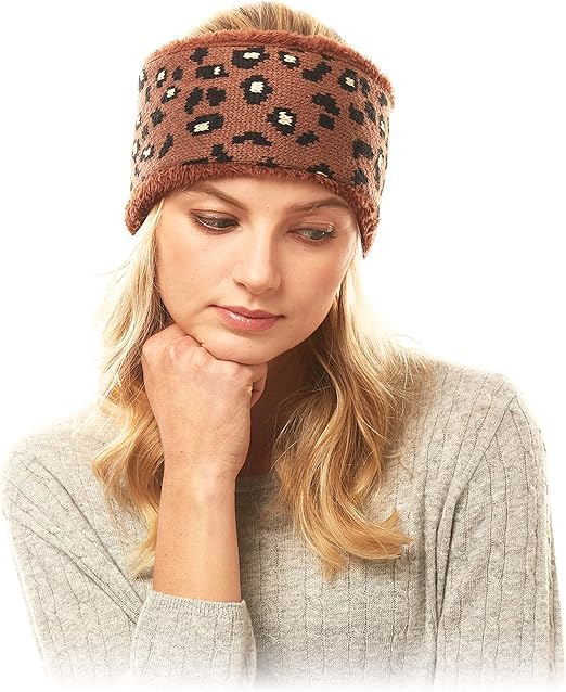 devil Wide Headbands for Women, Boho Bandeau Head Bands, Workout Head Wraps, Stretch No Slip Hair Wraps (Brown)-picture-24