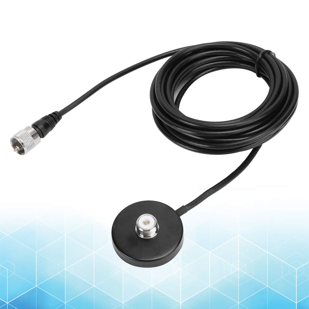 Queen.Y Base Magnetica per Antenna Radio Mobile, Supporto Resistente UHF con PL-259 a SO-239, 5M Cavo per Radio