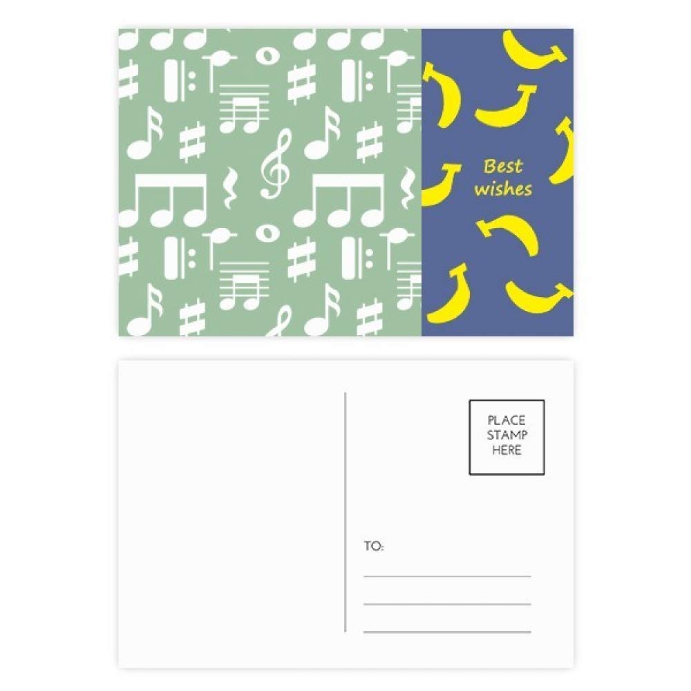 Carte postale notes de musique banane verte multicolore pour correspondance - 4