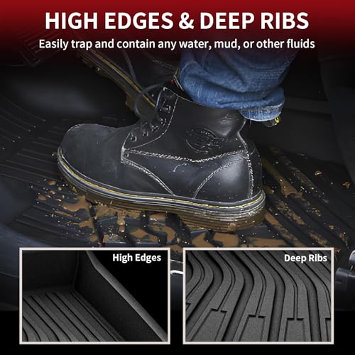 Image of LASFIT Floor Mats & Cargo Mats for Volkswagen ID.4 2021-2026, All Weather TPE Custom Fit Floor Liners for VW ID.4 1st & 2nd Row Car Mats & Trunk Mats, Black