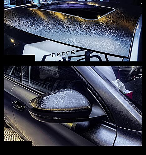 Image of LZLRUN Forged Matte Carbon Fiber Black Car Vinyl Wrap Film 1ft x 3.5ft | Frost black Icy flake forged carbon texture, With install tools, Air release, Self-adhesive, For car moto furniture laptop