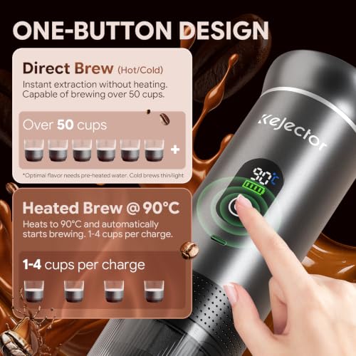 Image of Portable Coffee Maker Espresso Machine Cafetera Portatil Personal Rechargeable Coffee Maker Small for Travel Camping usb-c Battery Espresso Maker, 3-IN-1 Compatible with Ground Coffee & NS Capsule