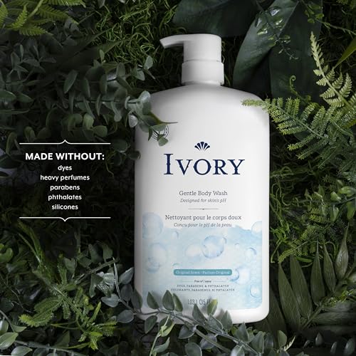 Ivory Body Wash, Designed for the Whole Family, Gentle Formula, Free of Dyes Heavy Perfumes Parabens Phthalates & Silicones, Original Scent, 35 oz - Image 3
