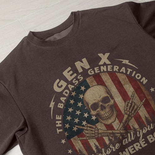 Gen X The Badass Generation Tshirts, Gen X Shirts for Men, American Flag Shirt, Skull Shirts for Men4