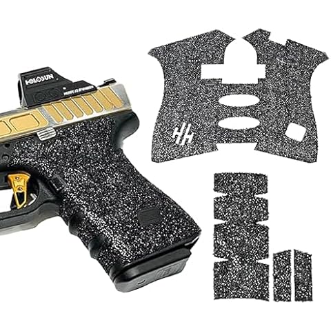 Handleitgrips Gun Grip Tape Compatible with Glock 19/23 Gen 5/Gen 5 MOS - Black Edge Series Pistol Grip Tape, Gun Skins, Veteran Owned, Made in USA Cover