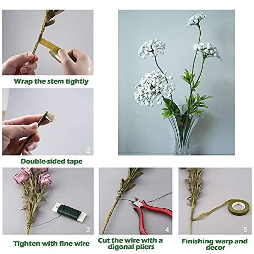 image for WOSKY Floral Arrangement Kit - Floral Tape and Floral Wire Set 6 Rolls