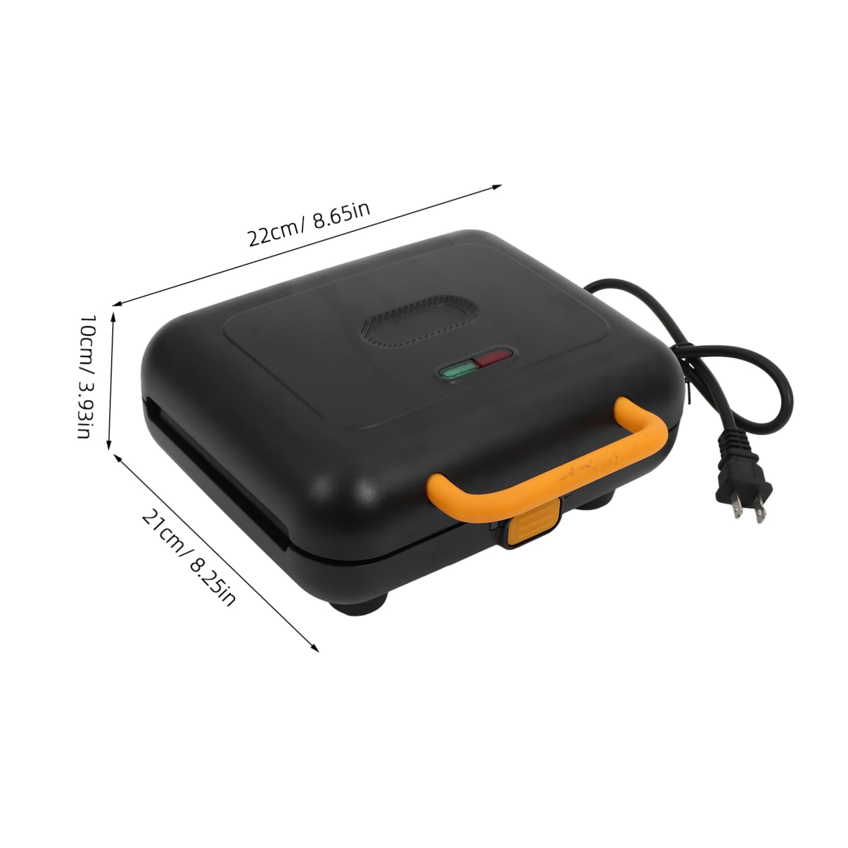 SOLUSTRE Mini Waffle Maker Sandwich Toaster Space-saving Design 2 Baking Pans for Breakfast Dorm