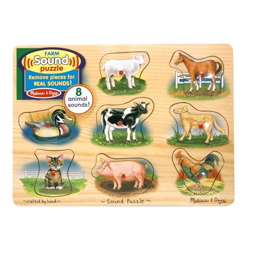 Melissa & Doug Farm Sound Puzzle - Wooden Peg Puzzle with Sound Effects (8 pcs) - image 6