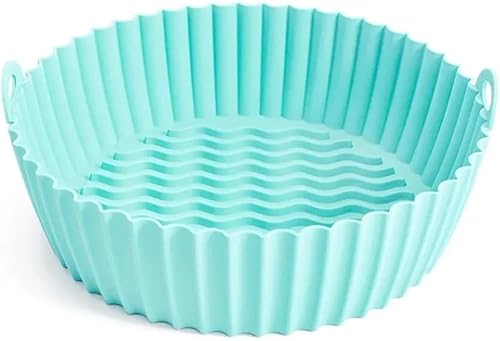 Forros redondos para freidora de aire - Bandeja de silicona reutilizable - Accesorios para freidora de aire para cocina - Verde menta