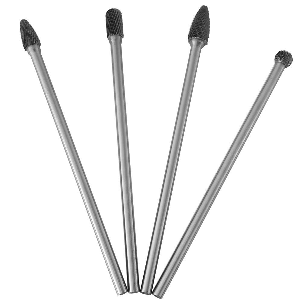 4 pcs Carbure Cémenté a la Double Coupe la Fraise a Placé l'Outil de Travail des Métaux de Jambe de 6mm pour le Foret de Broyeur