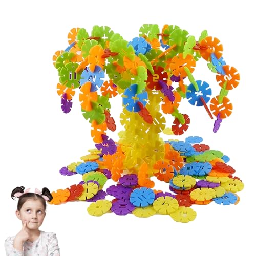 WangVipfei Steckblumen, 600 Teile Steckspiel Ab 3 Jahre, Steckbausteine Für Kinder, Kreatives Lernspielzeug Für 3-6 Jahre, DIY Bauprojekte, Farbenfrohe Blumen Steckspiel